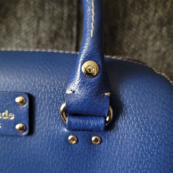 Kate Spade Alessa Wellesley Blue Leather Satchel - Picture 12 of 15